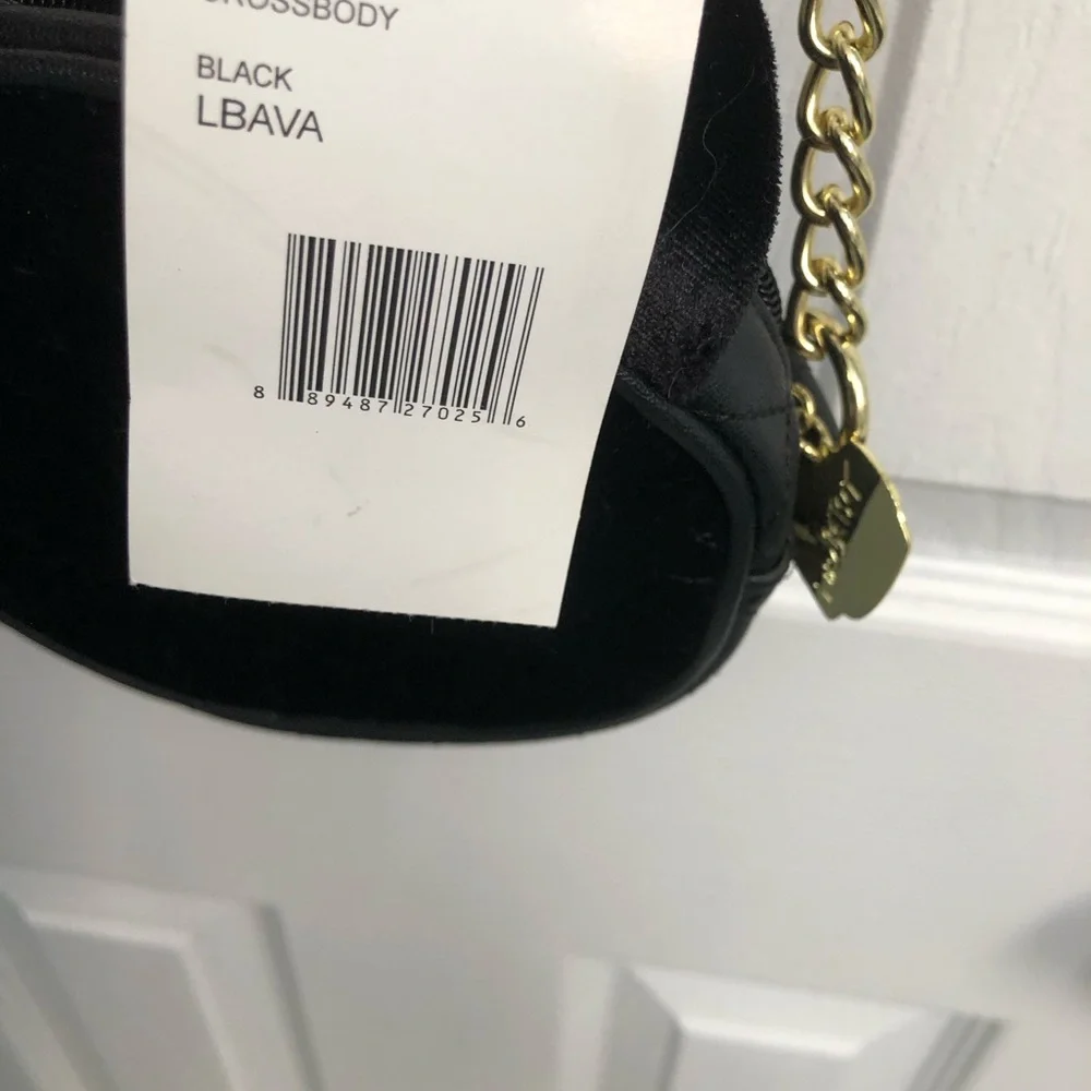 Luv Betsey Johnson Quilted Black Cat Star Velvet Crossbody Purse LBAVA FLAWS
